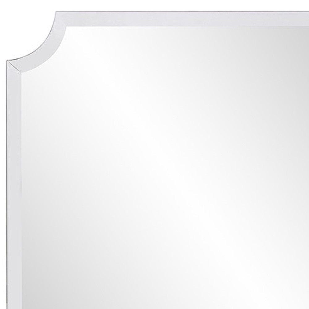 36" Rectangle With Scalloped Corner Unframed Accent Mirror-Mirrors-DECOROLALA
