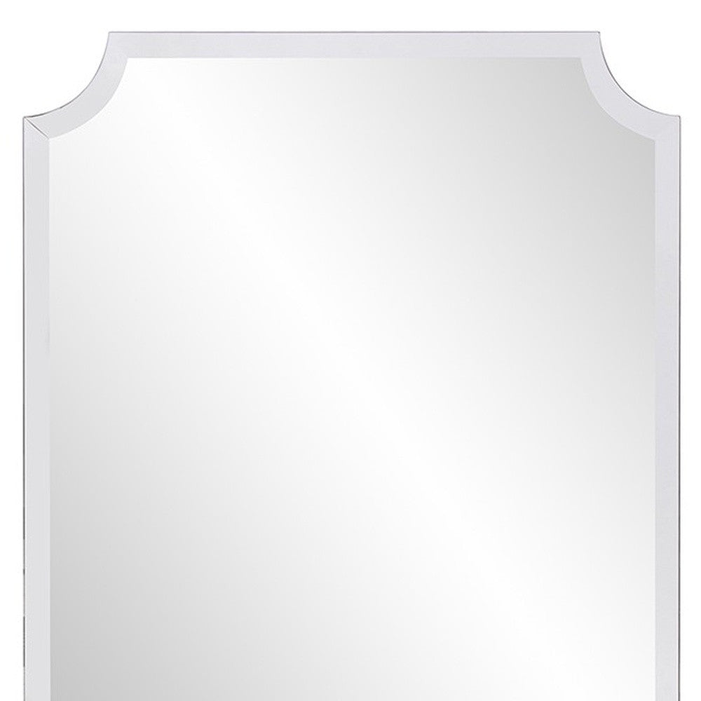 36" Rectangle With Scalloped Corner Unframed Accent Mirror-Mirrors-DECOROLALA