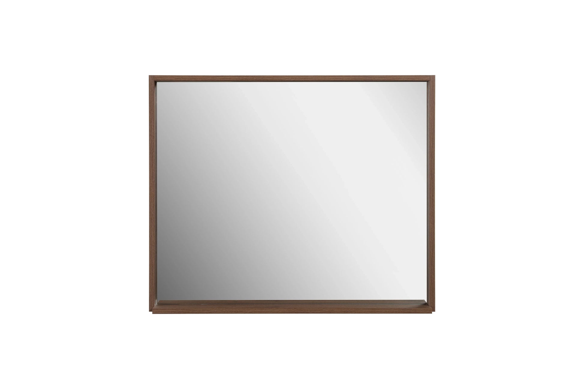 36" Rectangular Framed Mirror - Walnut-Mirror-DECOROLALA