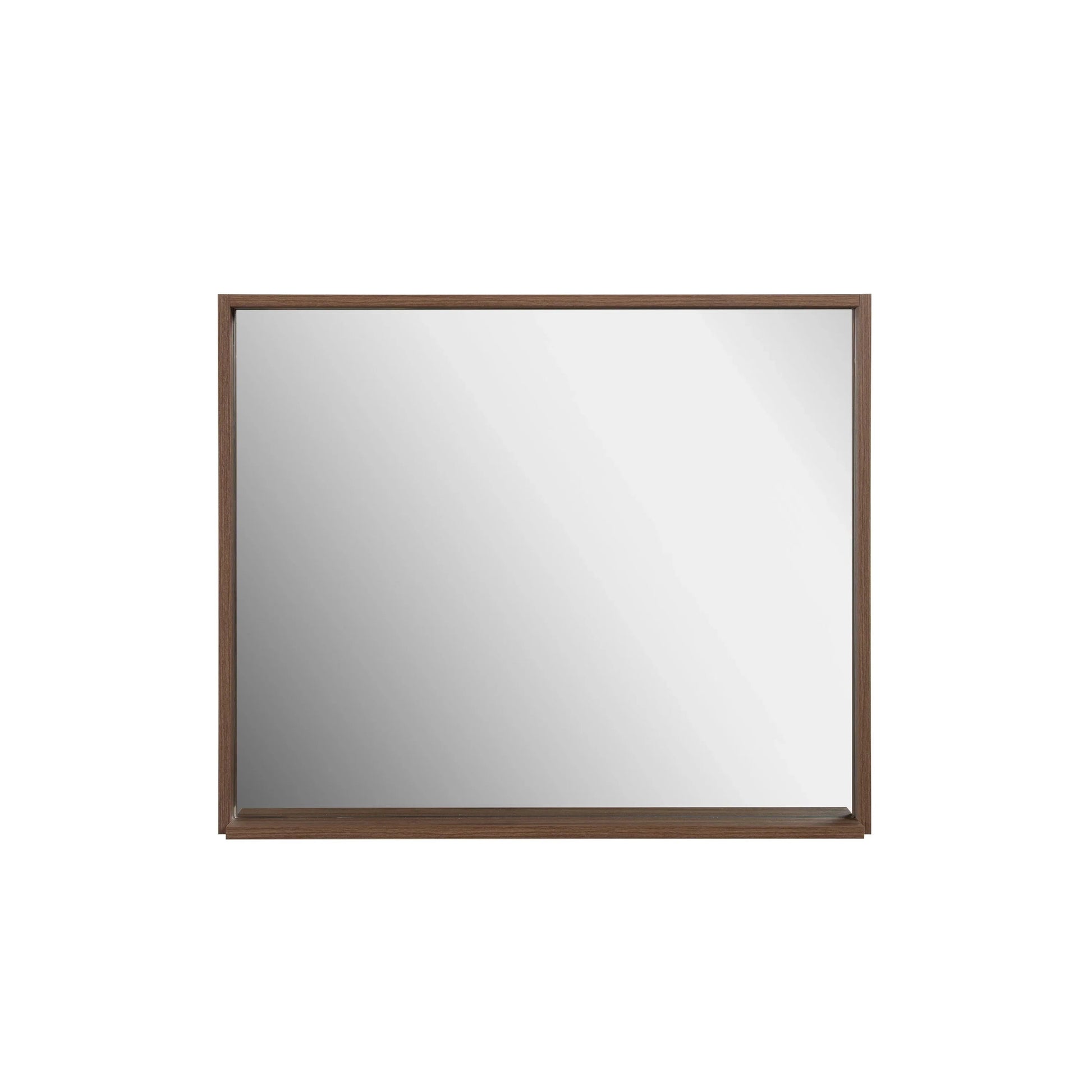 36" Rectangular Framed Mirror - Walnut-Mirror-DECOROLALA