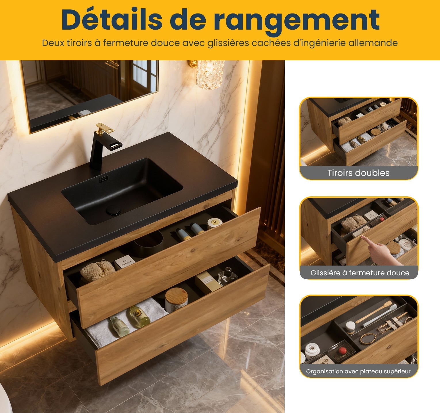 36" Rough Oak Wall Mount Single Sink Bathroom Vanity with Black Engineered Quartz Countertop-Migration_Bathroom Vanities-DECOROLALA