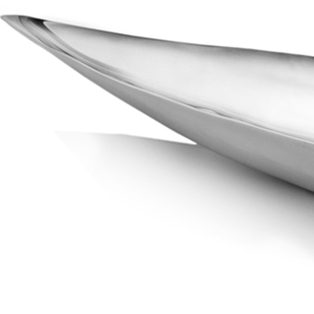 36" Silver Aluminum Leaf Shaped Centerpiece Bowl-Trays-DECOROLALA
