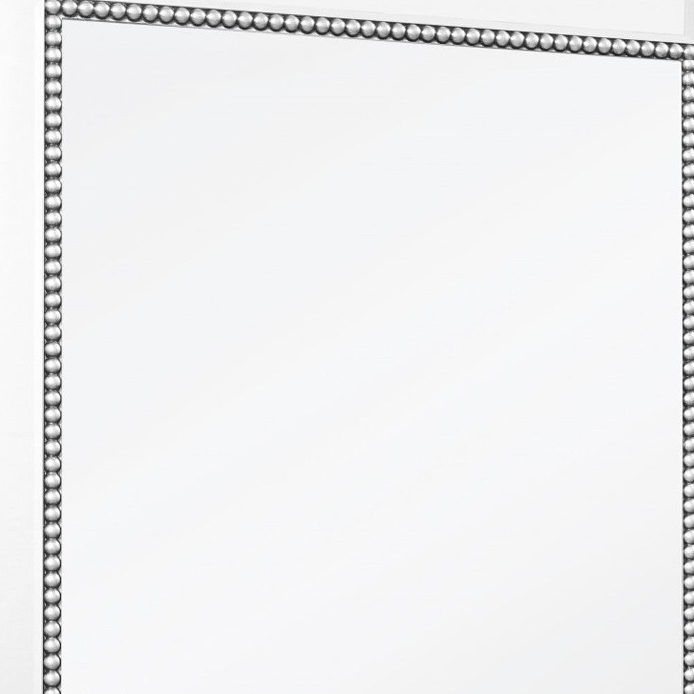 36" Silver Glass Framed Accent Mirror-Mirrors-DECOROLALA
