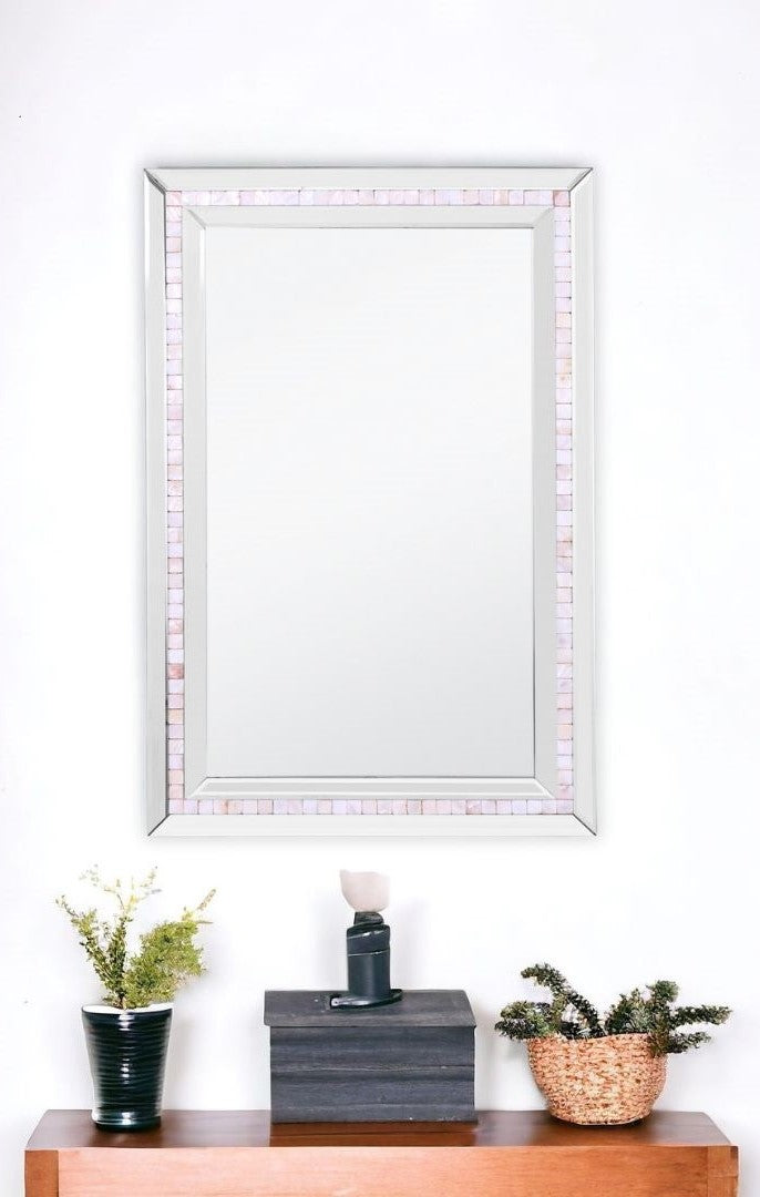 36" Silver Glass Framed Accent Mirror-Mirrors-DECOROLALA