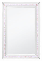 36" Silver Glass Framed Accent Mirror-Mirrors-DECOROLALA
