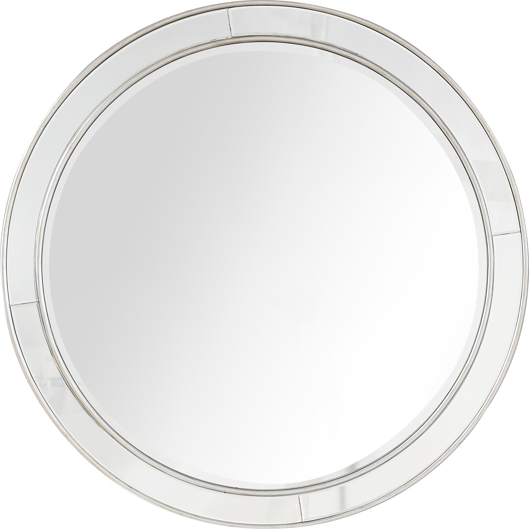 36" Silver Round Framed Accent Mirror-Mirrors-DECOROLALA