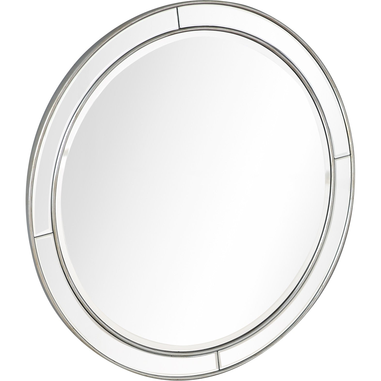 36" Silver Round Framed Accent Mirror-Mirrors-DECOROLALA