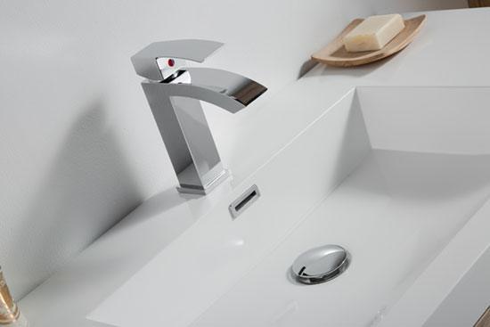 36" Soft Oak Wall Mount Bathroom Vanity with White Polymarble Countertop-Migration_Bathroom Vanities-DECOROLALA