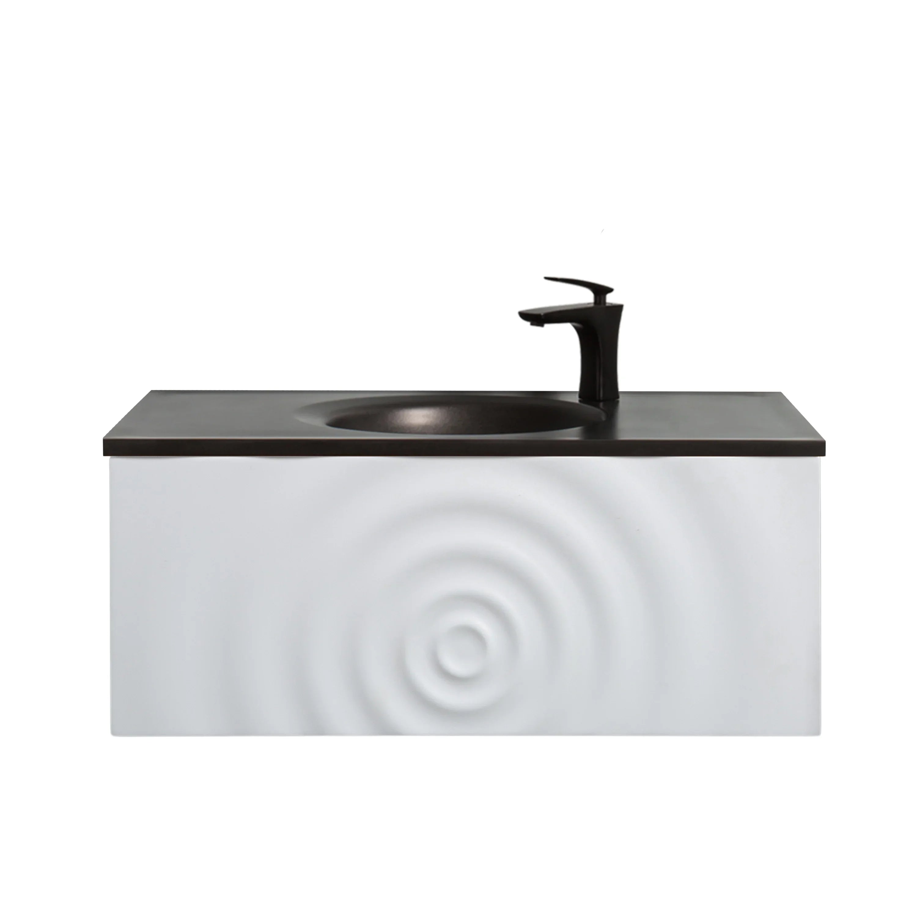 Bundle and Save: 36" Matte White Wall Mount Bathroom Vanity with Mirror and Faucet