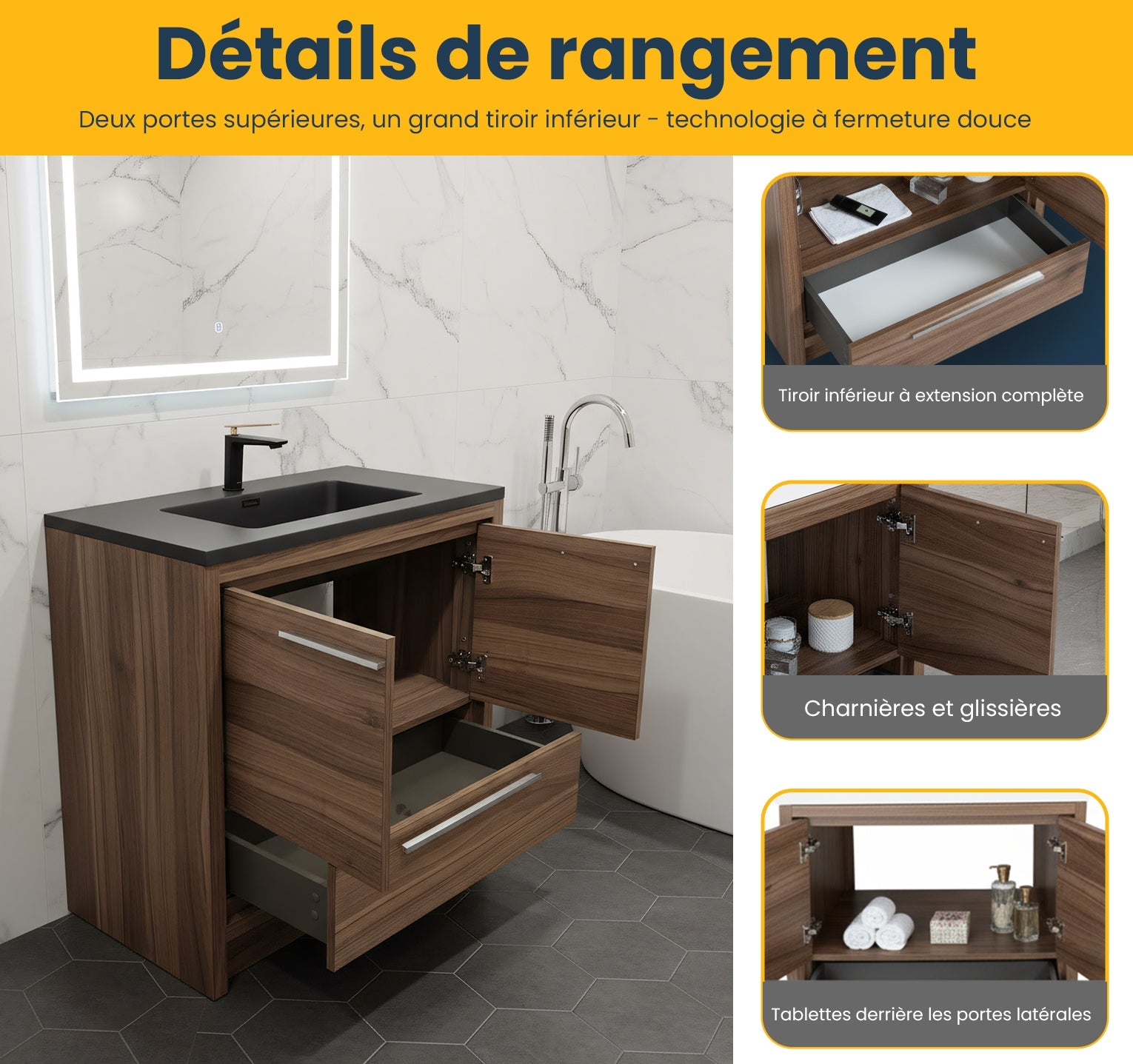 36" Walnut Freestanding Bathroom Vanity with Black Engineered Quartz Countertop-Migration_Bathroom Vanities-DECOROLALA