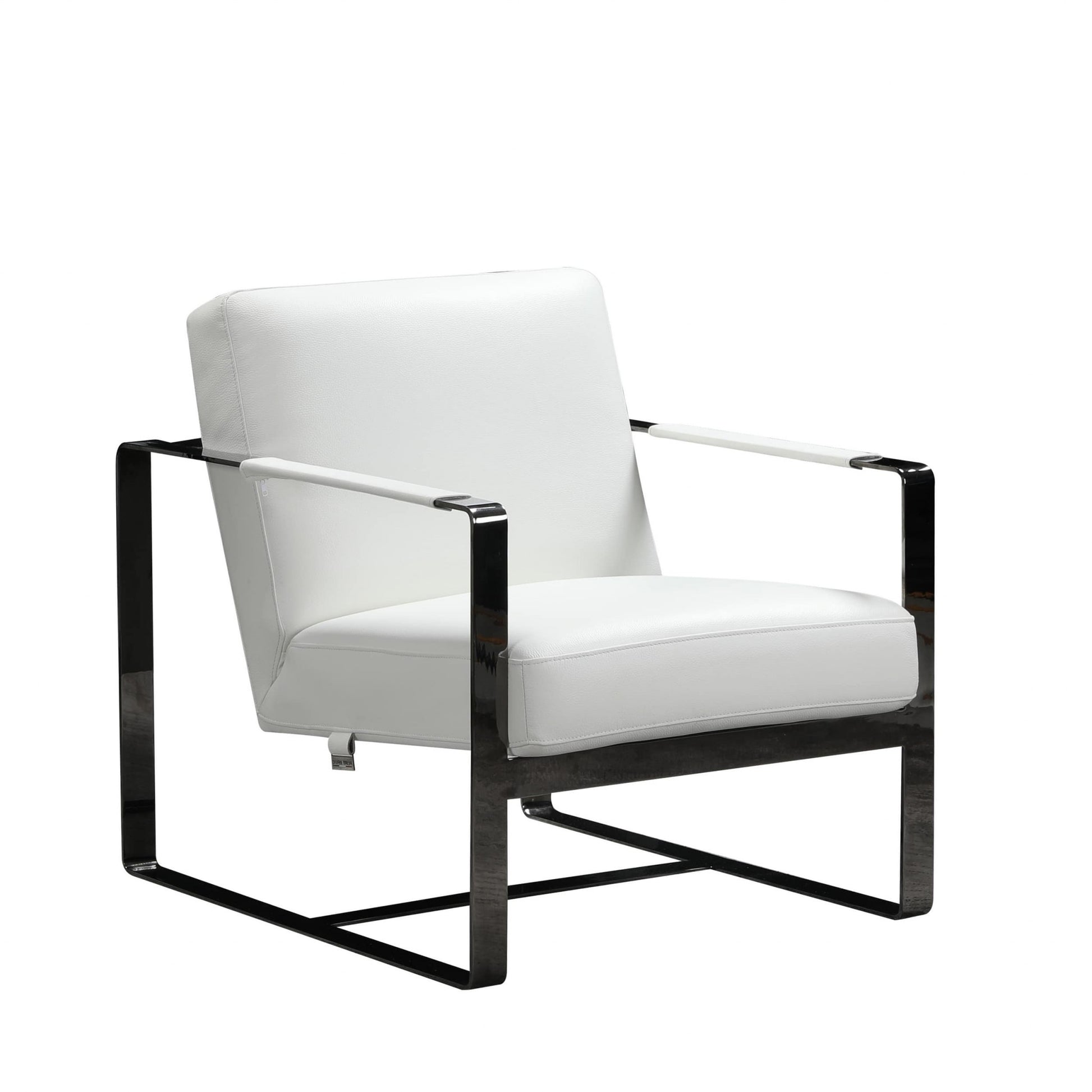 36" White And Black Fabric Arm Chair-Accent Chairs-DECOROLALA