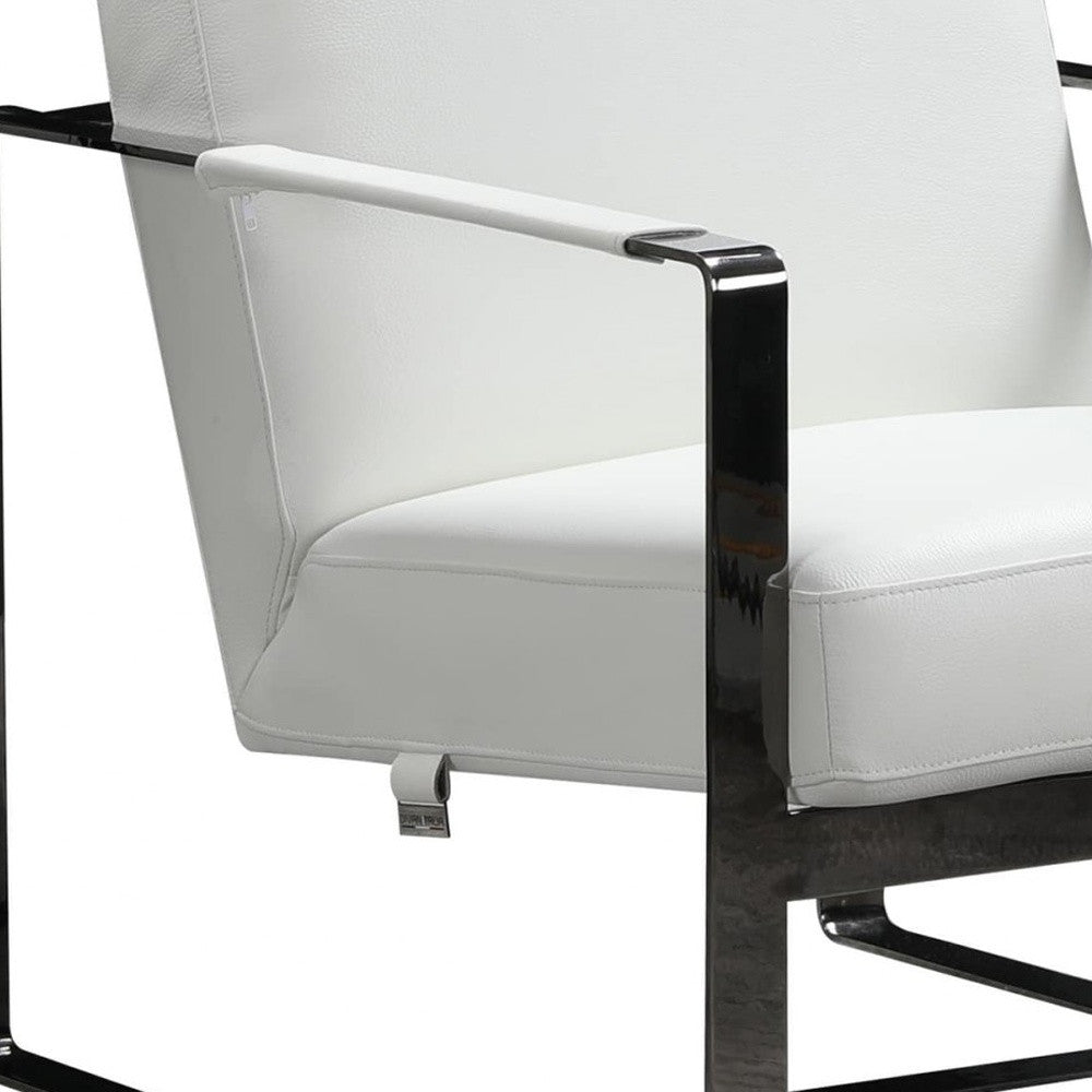 36" White And Black Fabric Arm Chair-Accent Chairs-DECOROLALA
