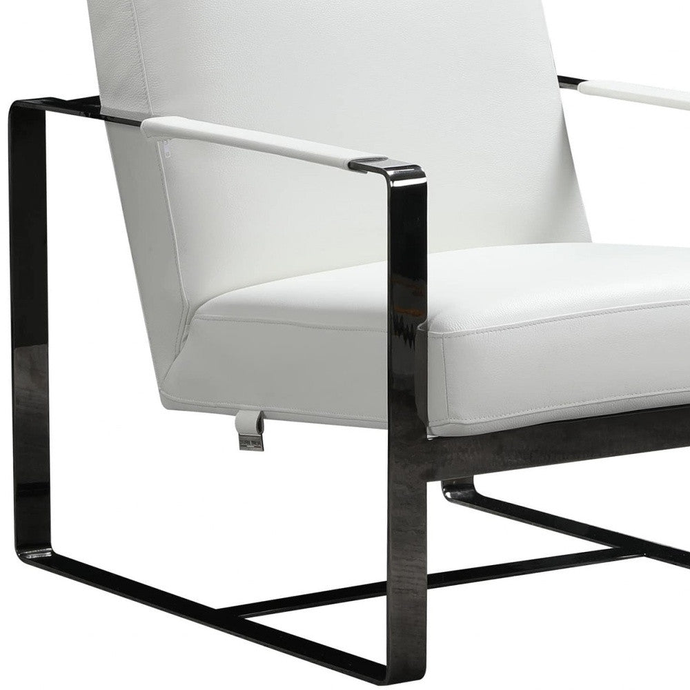 36" White And Black Fabric Arm Chair-Accent Chairs-DECOROLALA