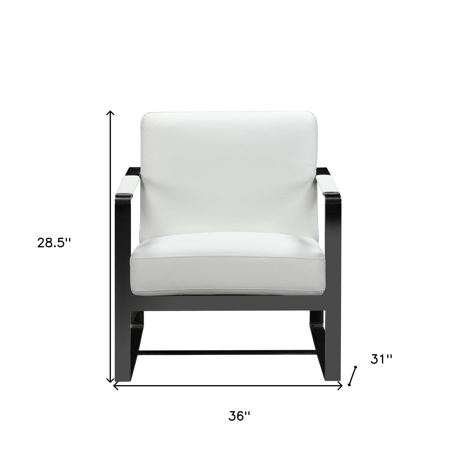 36" White And Black Fabric Arm Chair-Accent Chairs-DECOROLALA