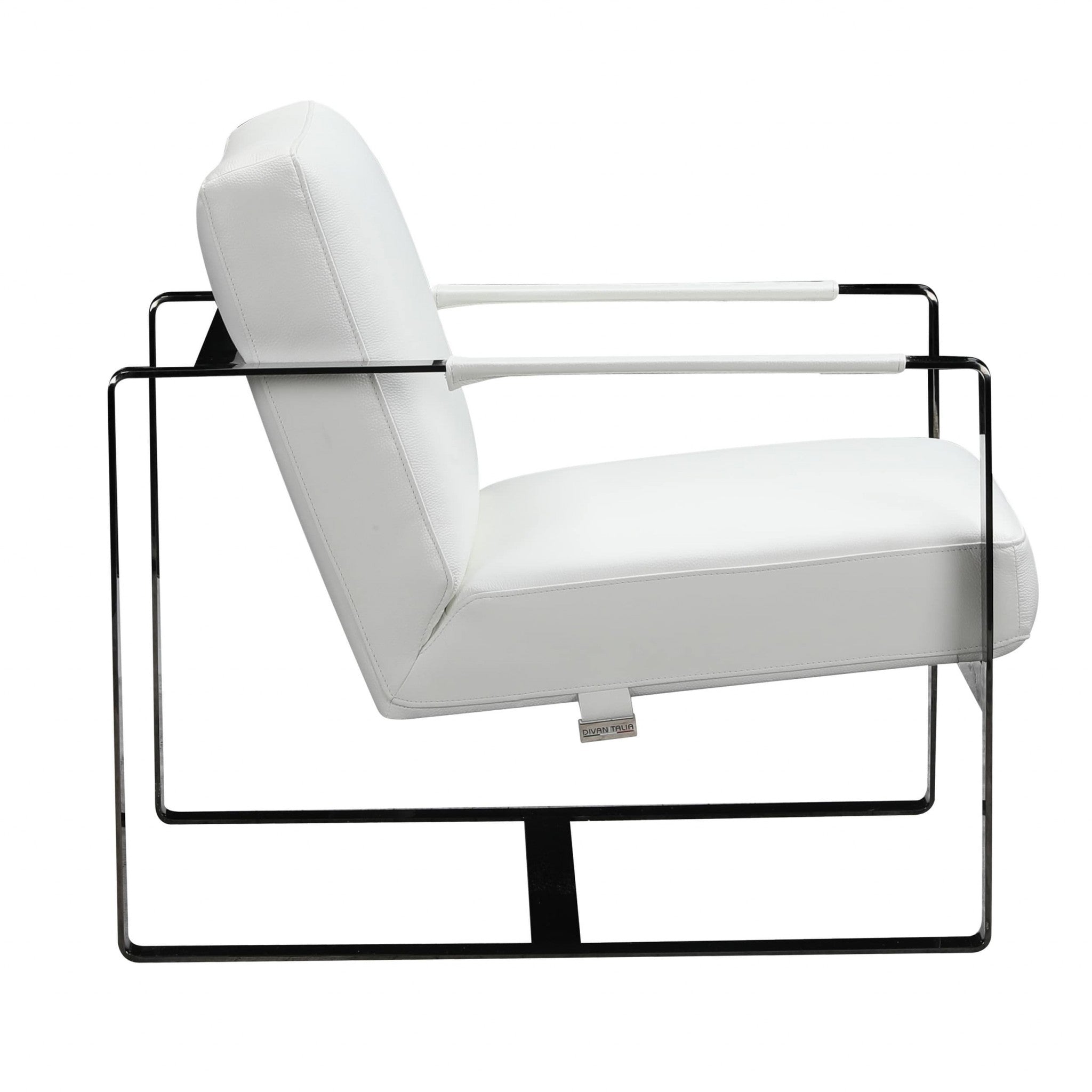 36" White And Black Fabric Arm Chair-Accent Chairs-DECOROLALA
