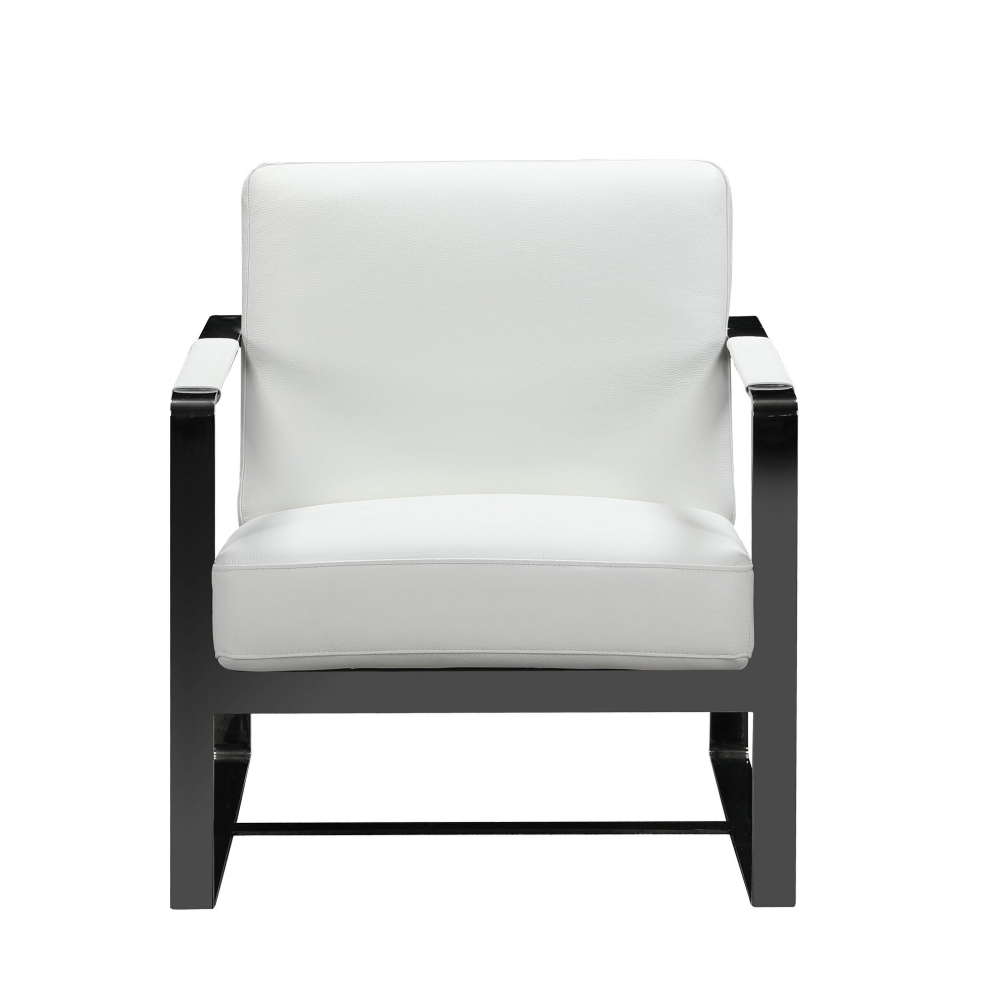 36" White And Black Fabric Arm Chair-Accent Chairs-DECOROLALA
