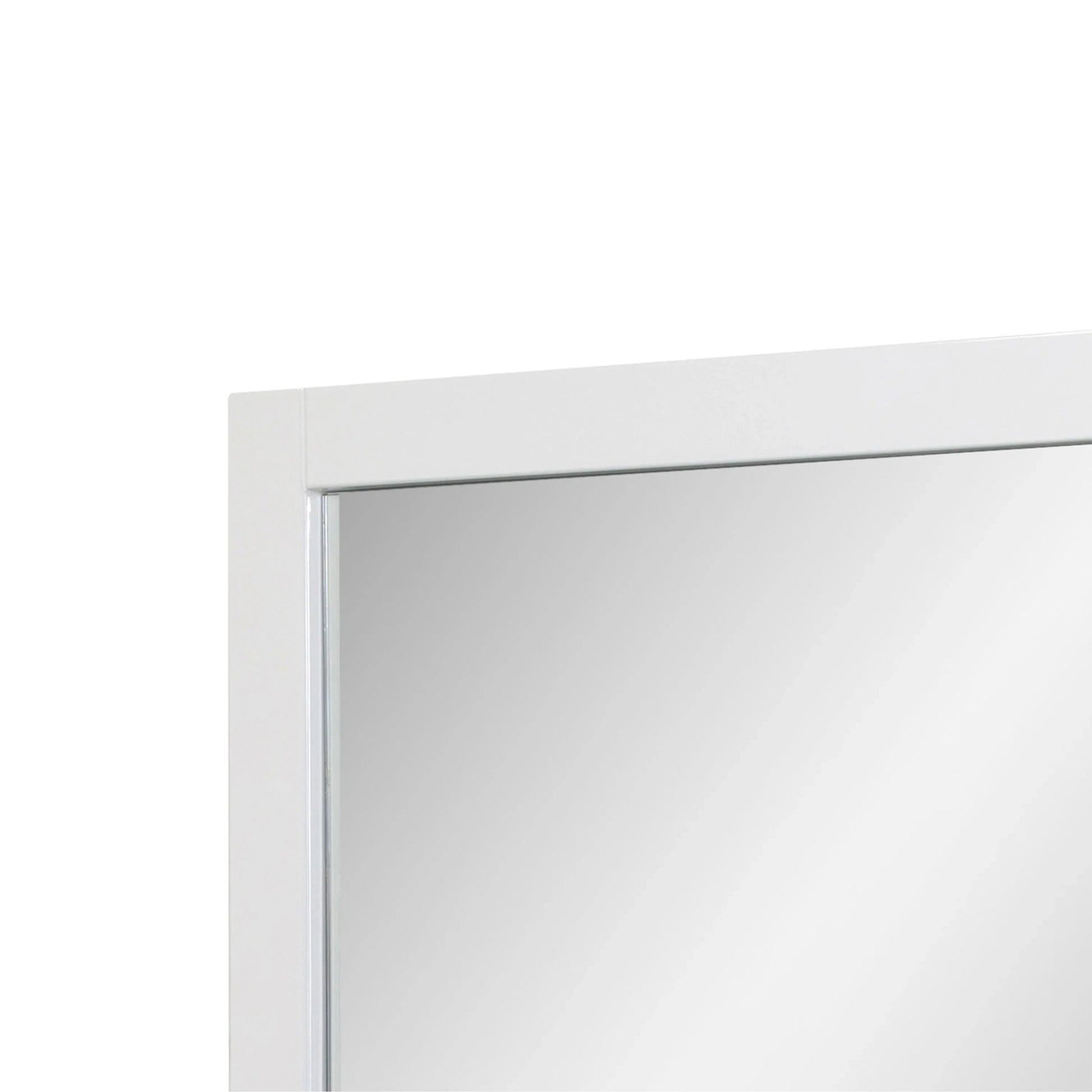 36" White Frame Rectangular Mirror : Horizontal & Vertical Installation-Mirror-DECOROLALA