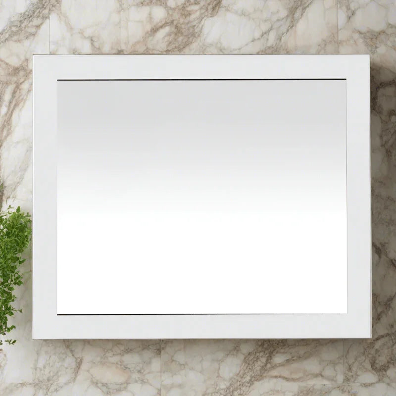 36" White Framed Bathroom Mirror Ð Labrador Collection-Migration_Mirrors-DECOROLALA