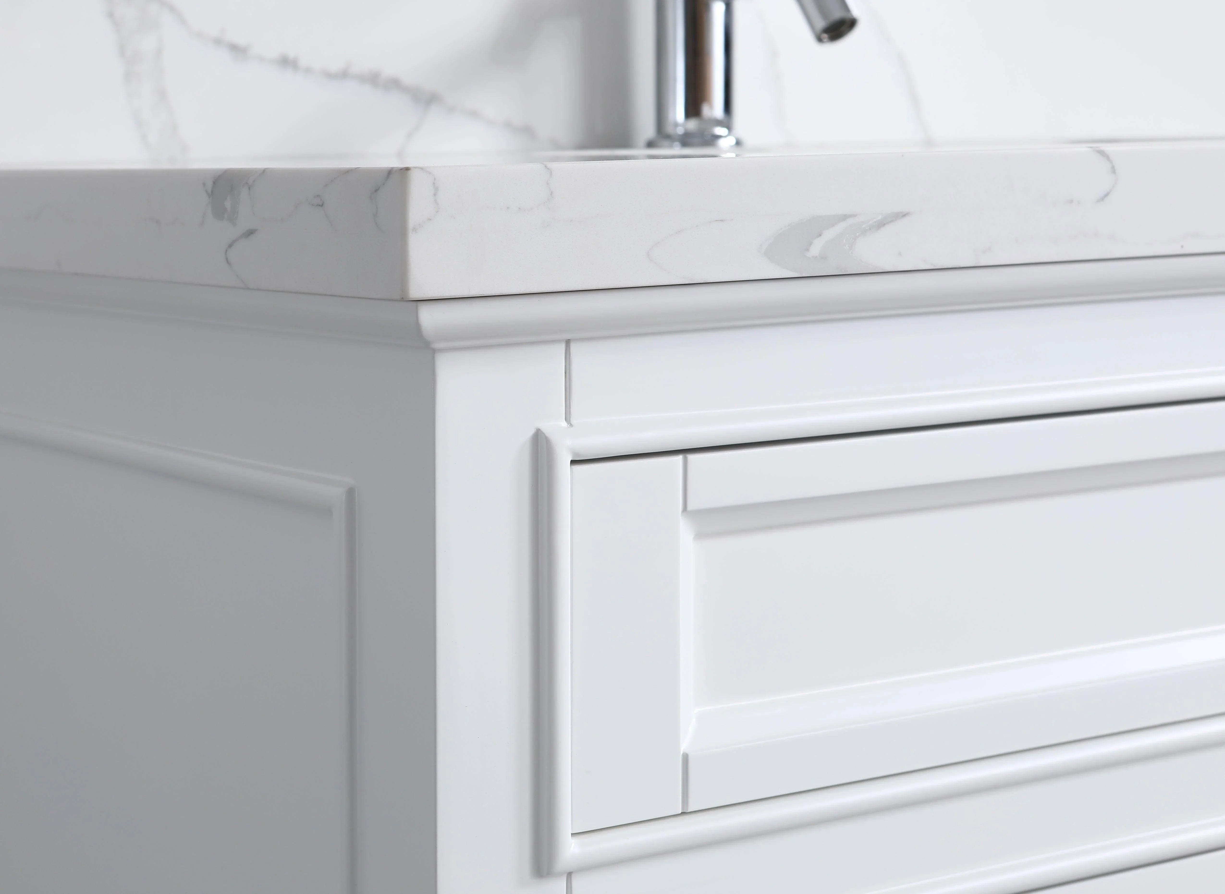 36" White Freestanding Single Sink Bathroom Vanity with Calcutta Quartz Countertop-Migration_Bathroom Vanities-DECOROLALA