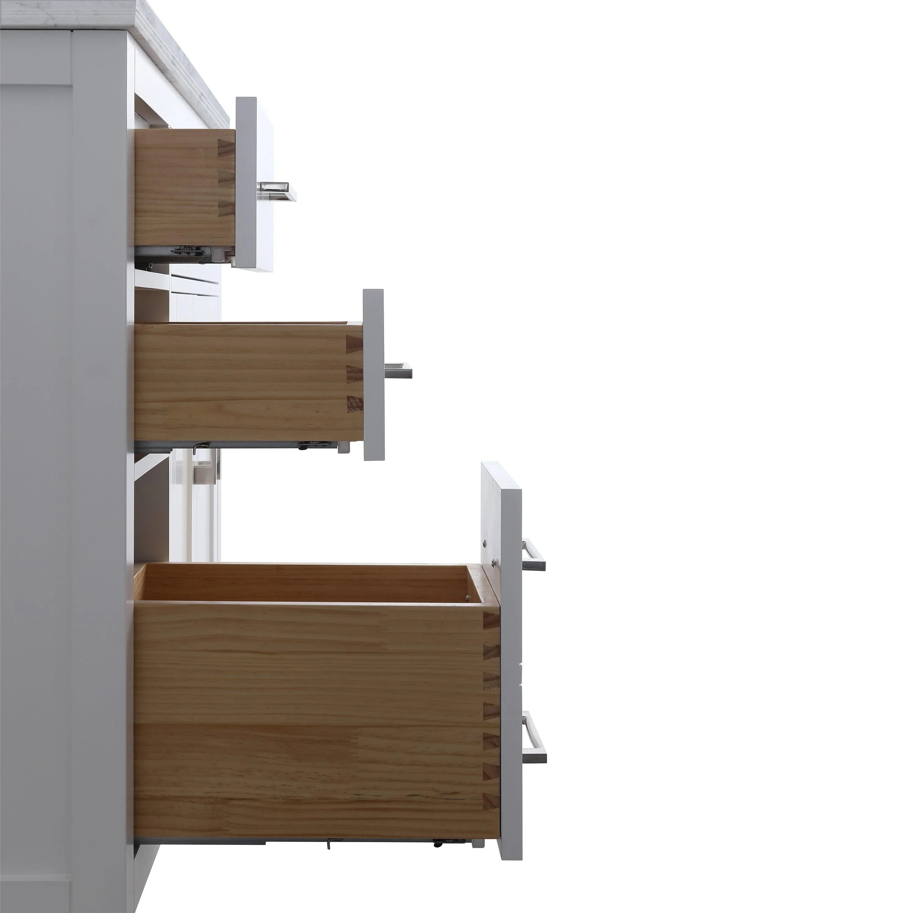 36" White Freestanding Single Sink Bathroom Vanity with Carrera Marble Countertop-Migration_Bathroom Vanities-DECOROLALA