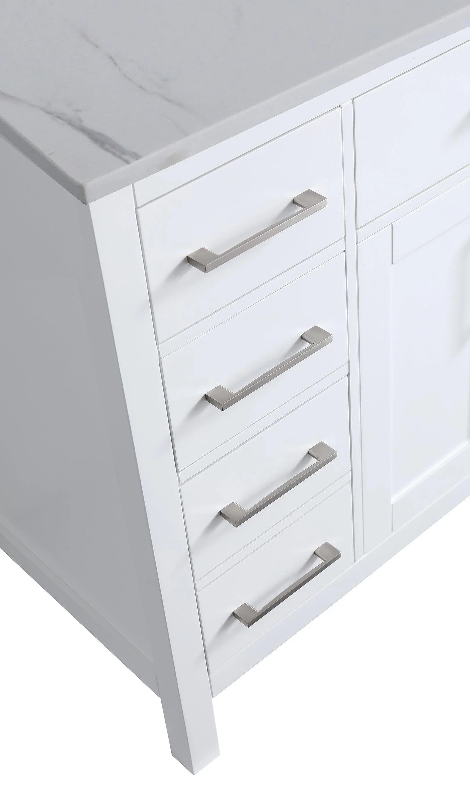 36" White Freestanding Single Sink Bathroom Vanity with Engineered Calcutta Marble Countertop-Migration_Bathroom Vanities-DECOROLALA