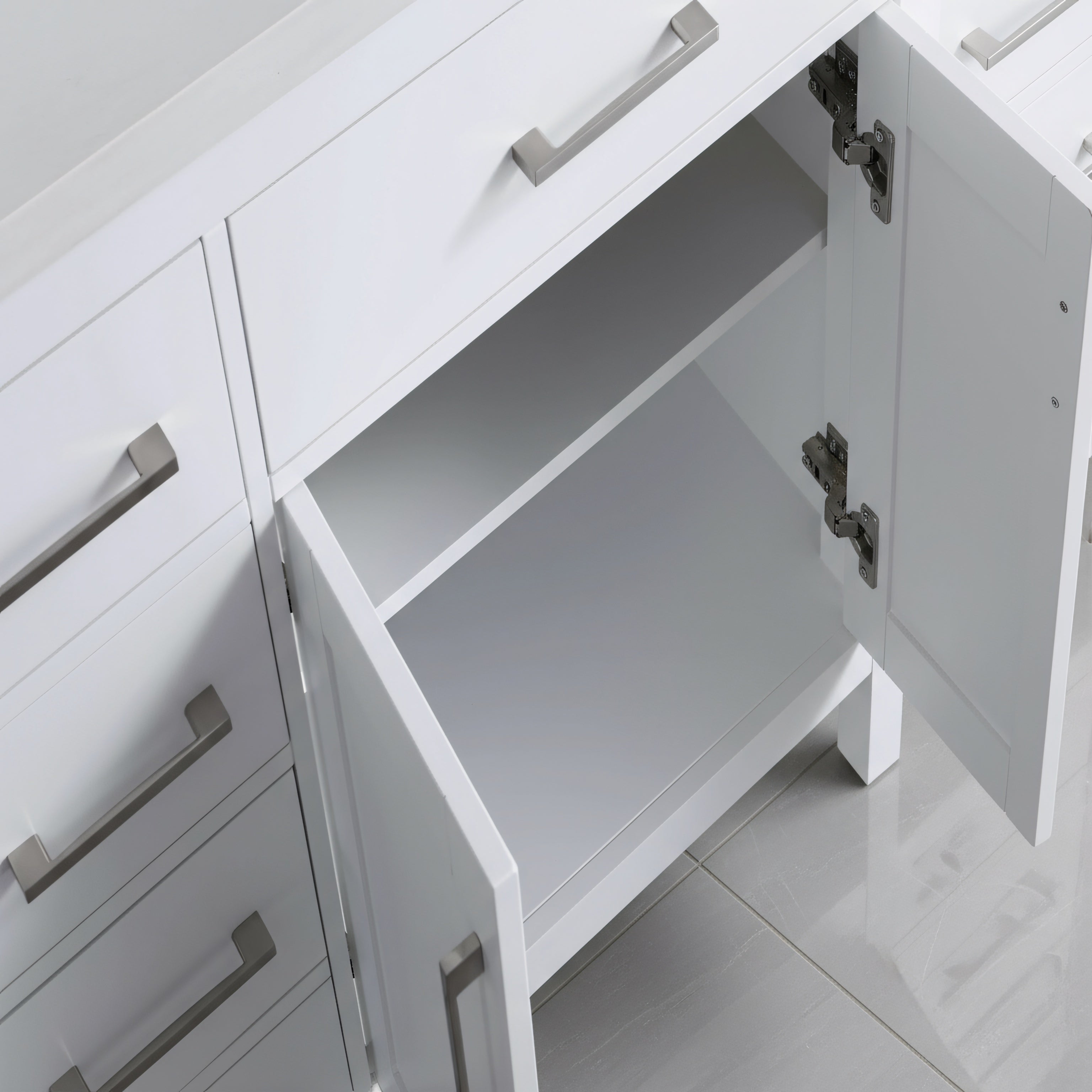 36" White Freestanding Single Sink Bathroom Vanity with Snow White Quartz Countertop-Migration_Bathroom Vanities-DECOROLALA