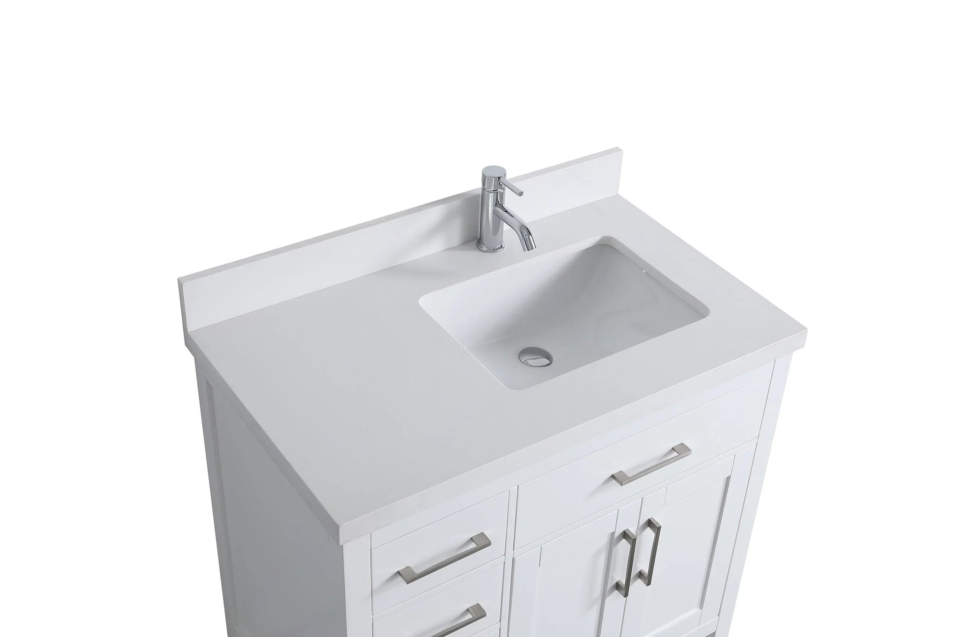 36" White Freestanding Single Sink Bathroom Vanity with Snow White Quartz Countertop-Migration_Bathroom Vanities-DECOROLALA