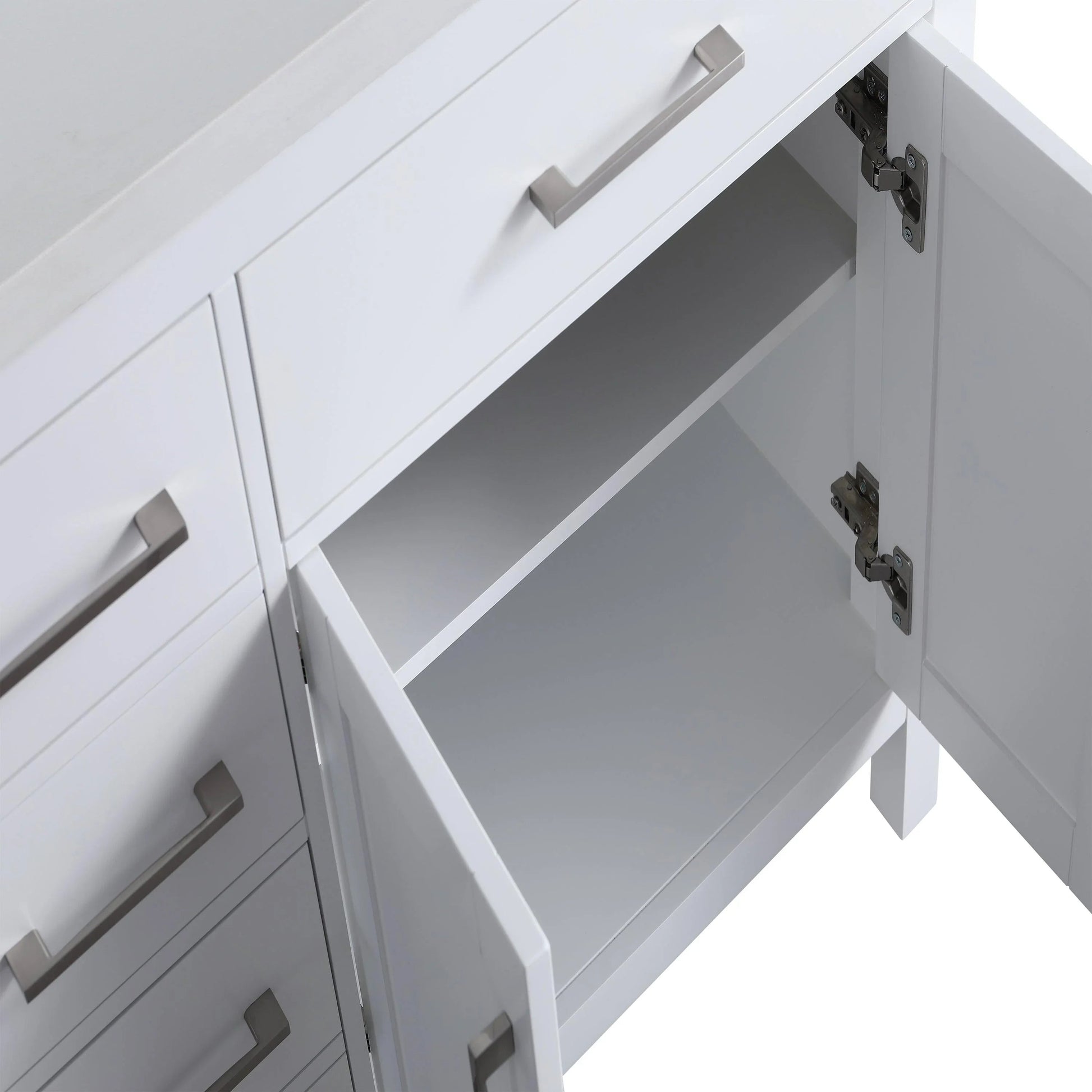 36" White Freestanding Single Sink Bathroom Vanity with Snow White Quartz Countertop-Migration_Bathroom Vanities-DECOROLALA