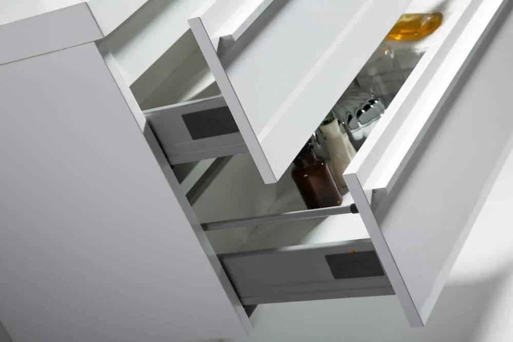 36" White Wall Mount Bathroom Vanity with White Polymarble Countertop-Migration_Bathroom Vanities-DECOROLALA