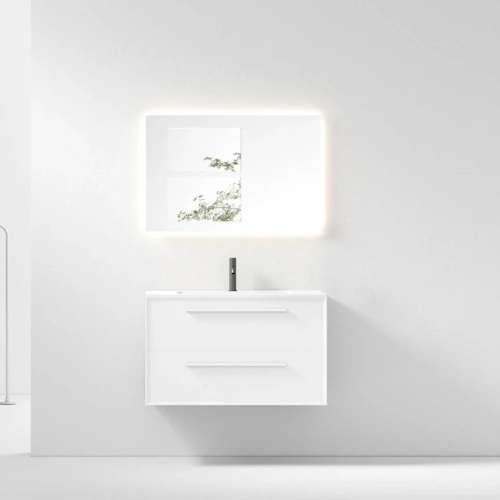 36" White Wall Mount Single Sink Bathroom Vanity with Matte White Solid Surface Countertop-Migration_Bathroom Vanities-DECOROLALA