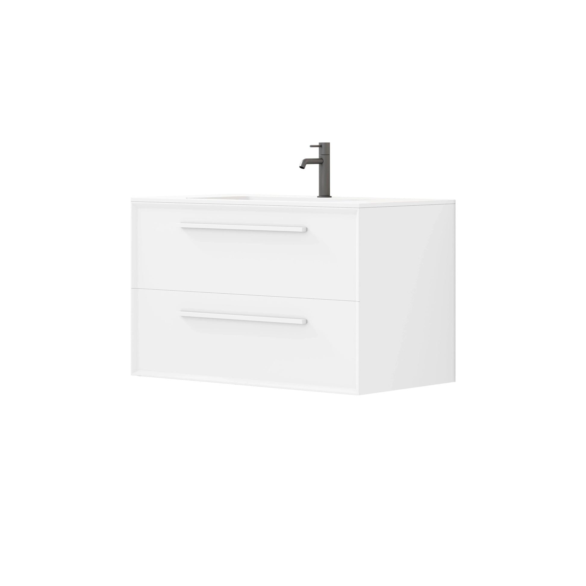 36" White Wall Mount Single Sink Bathroom Vanity with Matte White Solid Surface Countertop-Migration_Bathroom Vanities-DECOROLALA