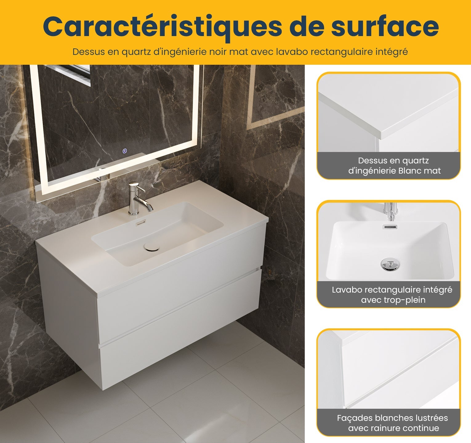 36" White Wall Mount Single Sink Bathroom Vanity with White Polymarble Countertop-Migration_Bathroom Vanities-DECOROLALA