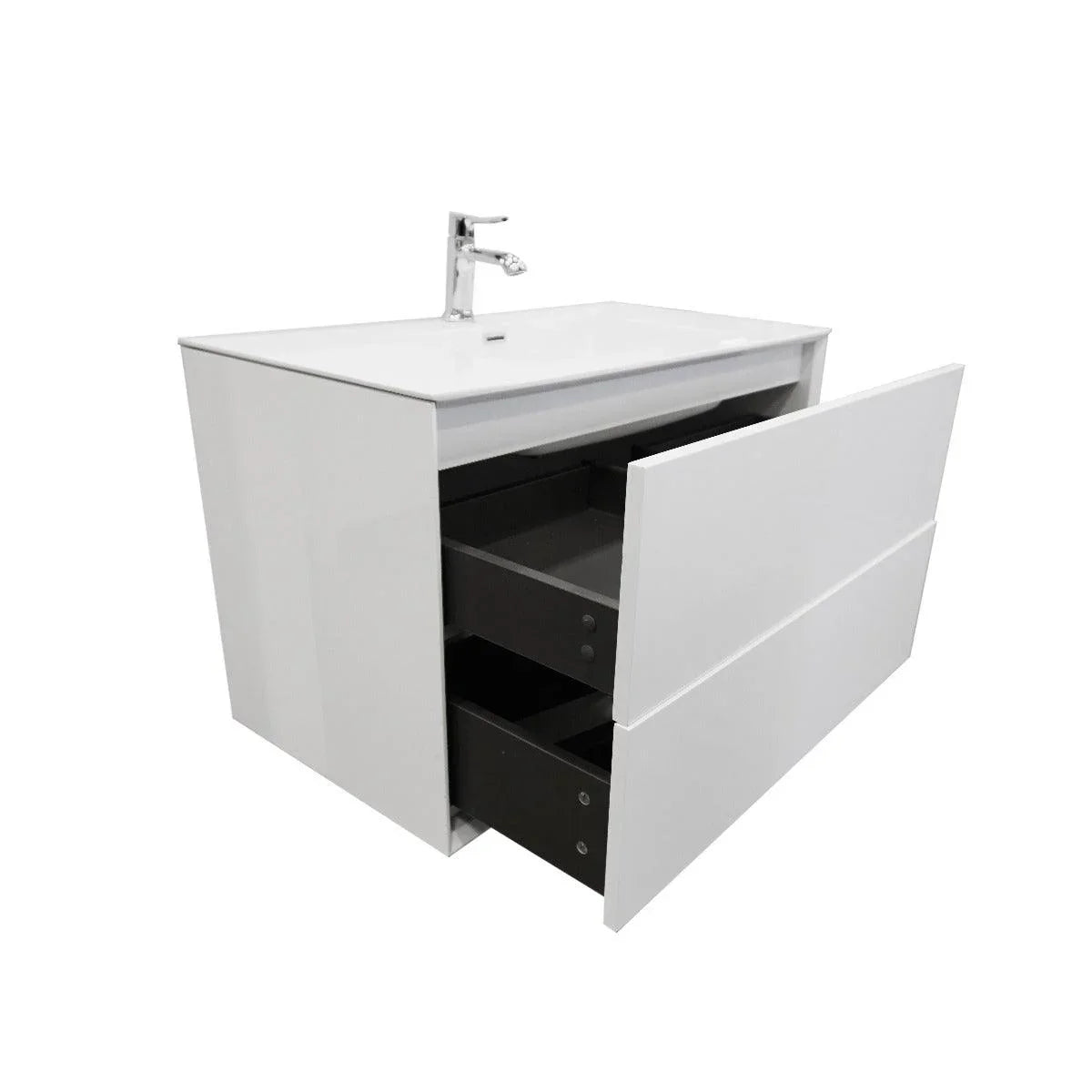 36" White Wall Mount Vanity with White Polymarble Countertop-Migration_Bathroom Vanities-DECOROLALA
