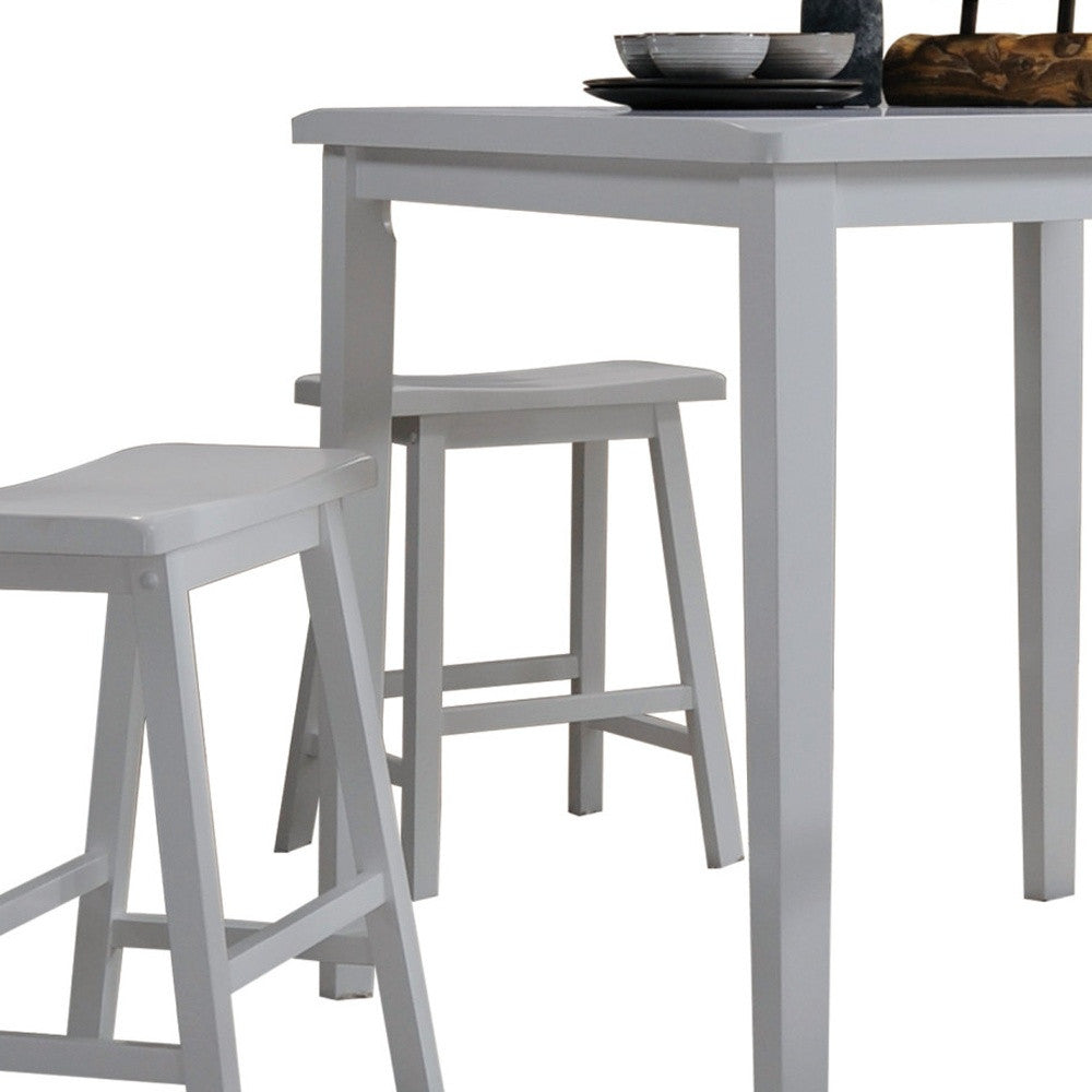 36" X 36" X 36" 5Pc White Rubber Wood Counter Height Set-Dining Sets-DECOROLALA