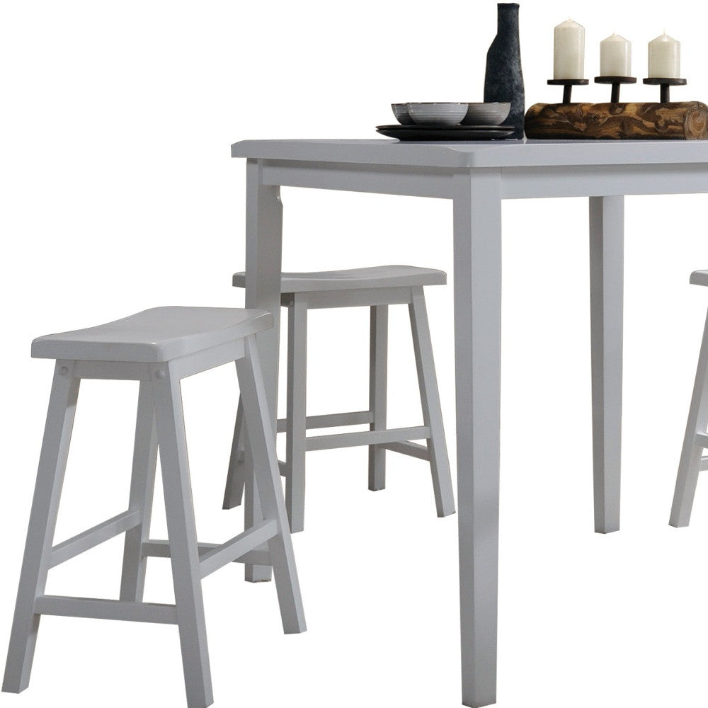 36" X 36" X 36" 5Pc White Rubber Wood Counter Height Set-Dining Sets-DECOROLALA