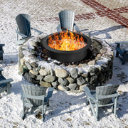 36 inch Round Steel Fire Pit Ring Line for Outdoor Backyard-Fire Pits-DECOROLALA