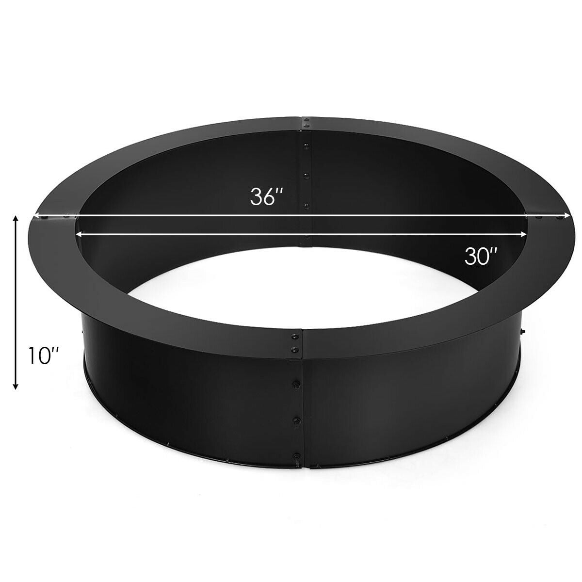 36 inch Round Steel Fire Pit Ring Line for Outdoor Backyard-Fire Pits-DECOROLALA