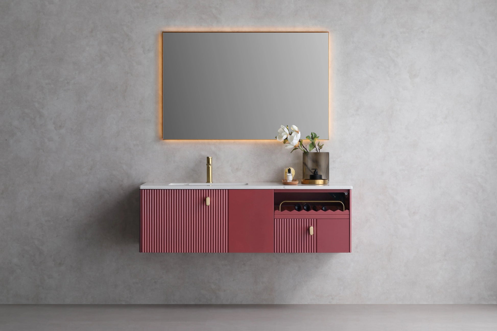 36" x 28" Luxury LED Bathroom Mirror with Brushed Gold Metal Frame - Premium Anti-Fog Smart Mirror with Dual-Orientation Mounting, Touch Sensor Control & 6000K Cool White Lighting for Vanity-Mirror-DECOROLALA