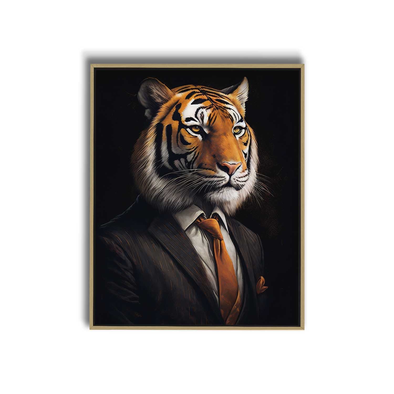 36" x 48" Tiger in Suit Canvas Print-Canvas Print-DECOROLALA