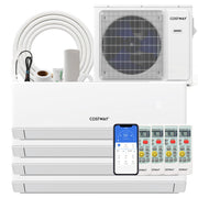 36000 BTU 4 Zone 23 SEER2 Mini Split Air Conditioner Wifi Enabled with Heat Pump-7K + 7K + 12K + 12K-Multi-Zone Mini Split Air Conditioners-DECOROLALA