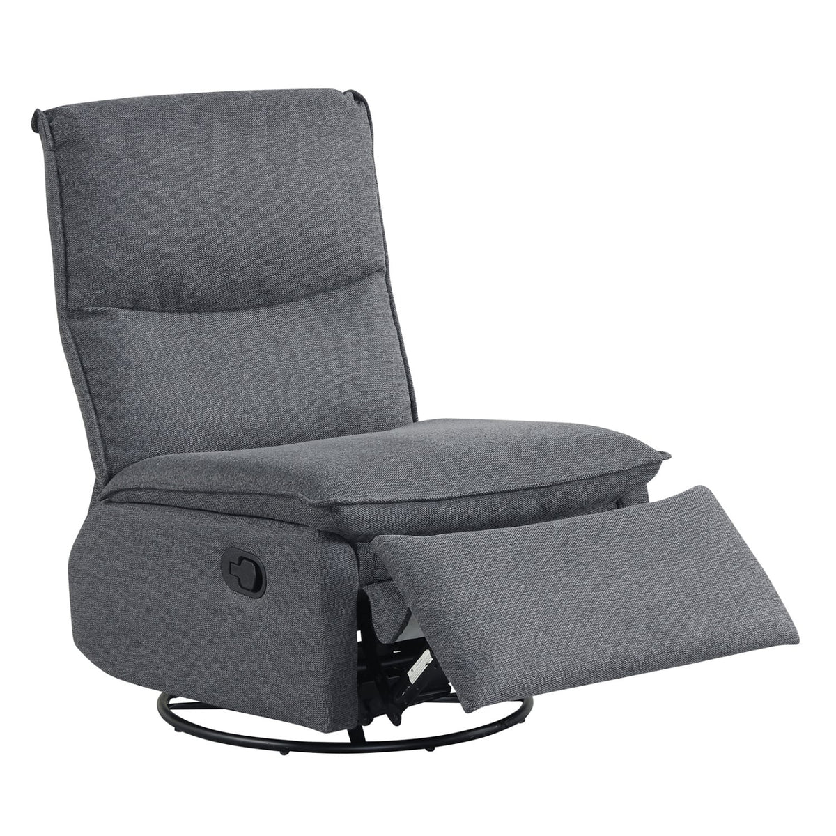 360° Swivel Rocking Chair with Cushioned Back for Living Room-Gray-Recliners-DECOROLALA