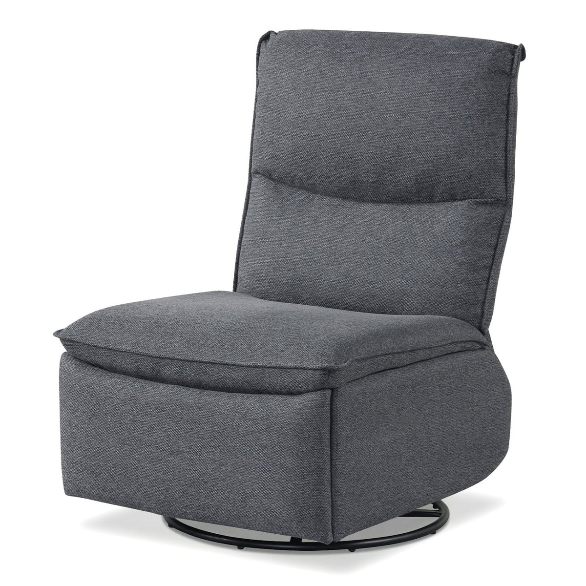 360° Swivel Rocking Chair with Cushioned Back for Living Room-Gray-Recliners-DECOROLALA