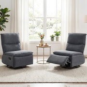 360° Swivel Rocking Chair with Cushioned Back for Living Room-Gray-Recliners-DECOROLALA