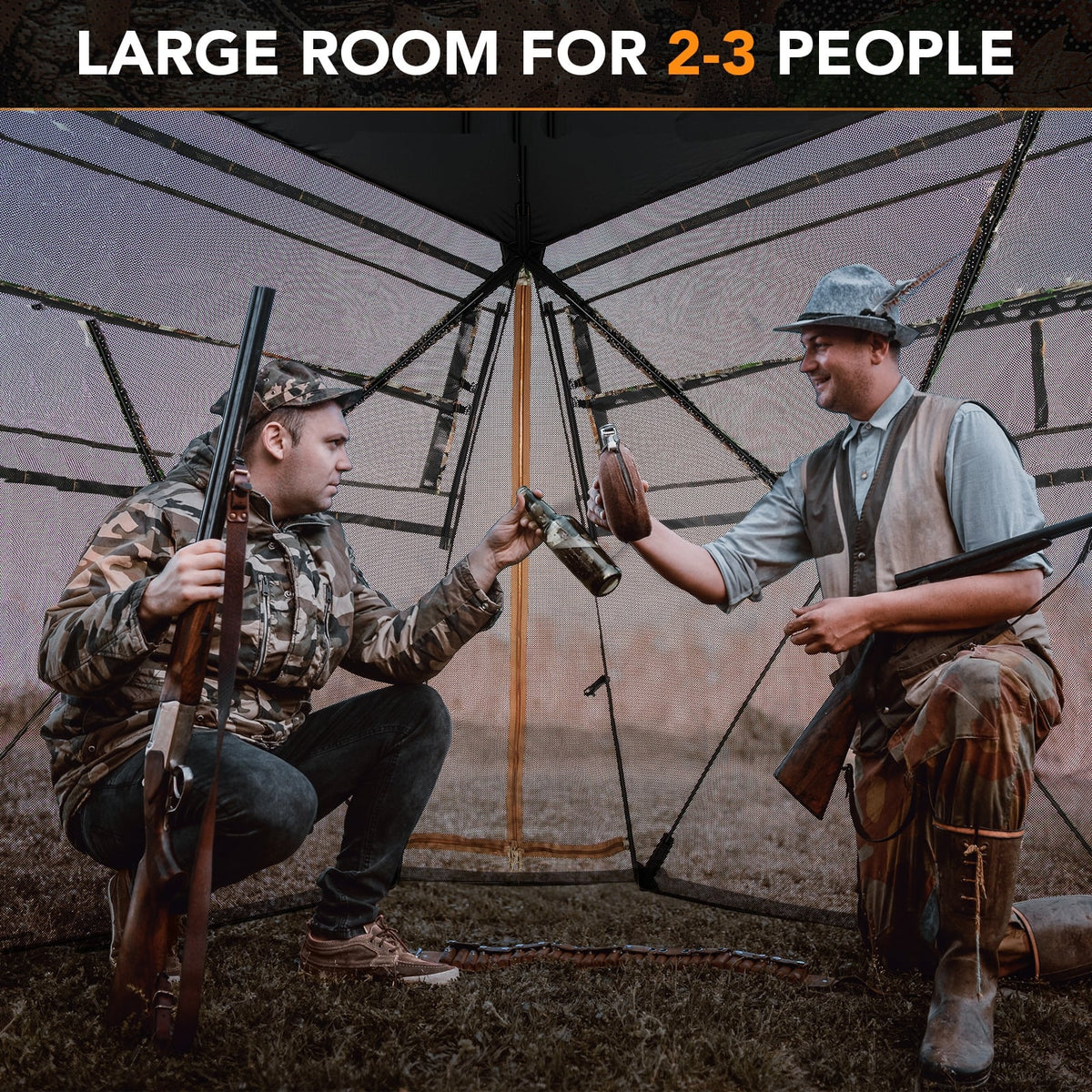 360° One Way See Through Ground Hunting Blind for Deer and Turkey Hunting-Tents-DECOROLALA