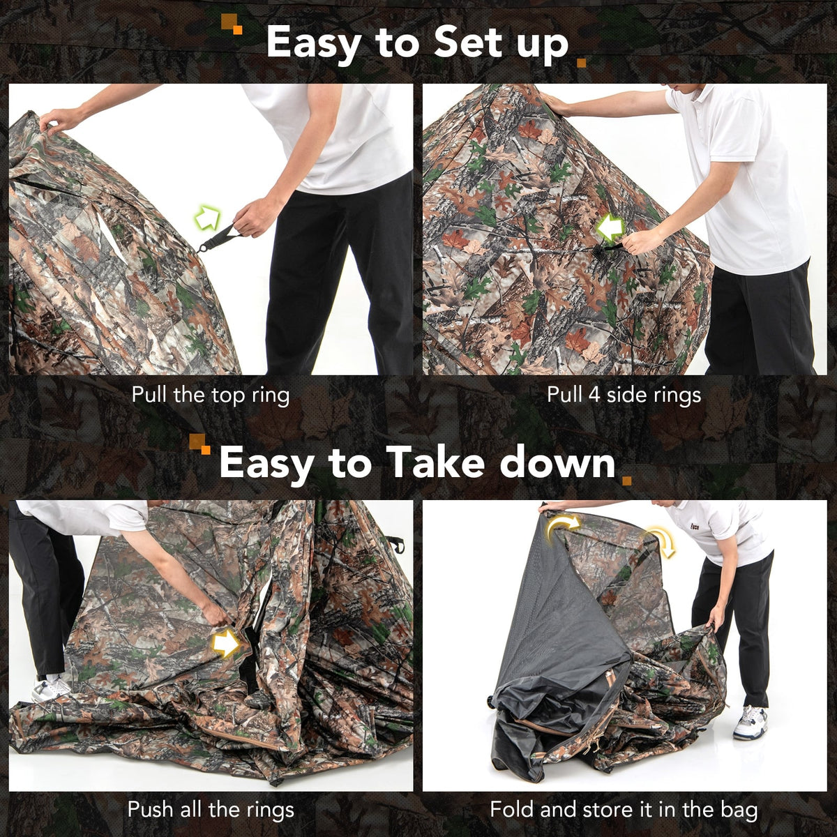 360° One Way See Through Ground Hunting Blind for Deer and Turkey Hunting-Tents-DECOROLALA