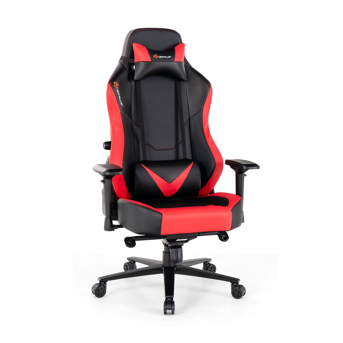 360° Swivel Computer Chair with Casters for Office Bedroom-Red-Gaming Chairs-DECOROLALA