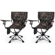 360° Swivel Hunting Chair Portable Foldable Hunting Chair Set of 2-Camo-Camping Furniture-DECOROLALA