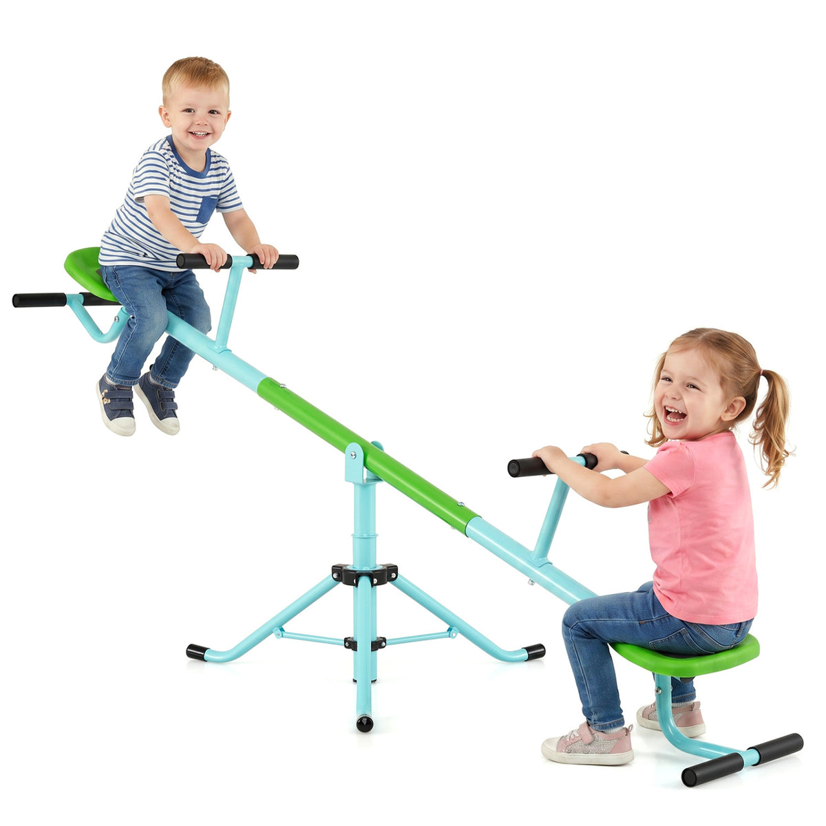 360°Rotation Kids Seesaw Swivel Teeter Totter Playground Equipment