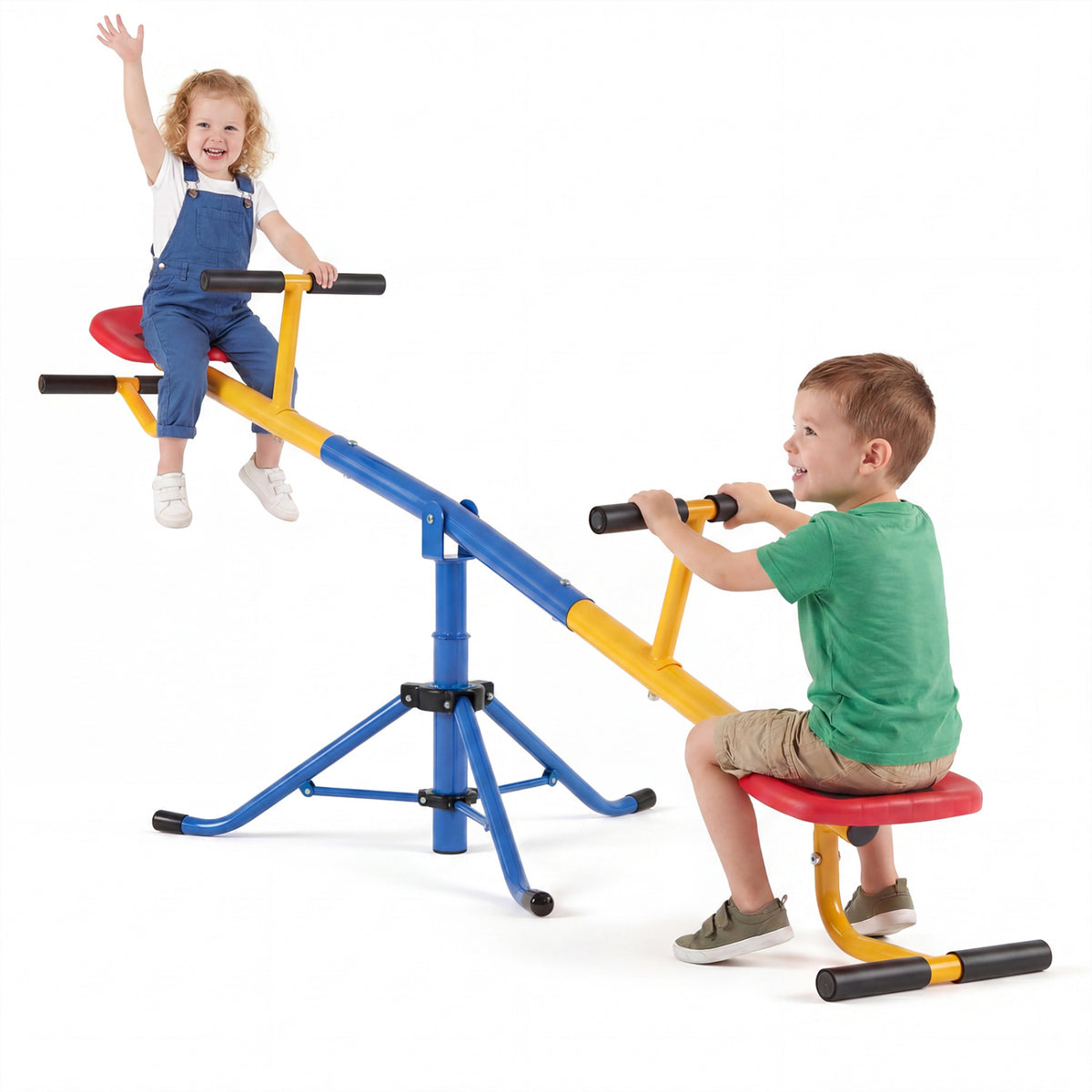 360°Rotation Kids Seesaw Swivel Teeter Totter Playground Equipment