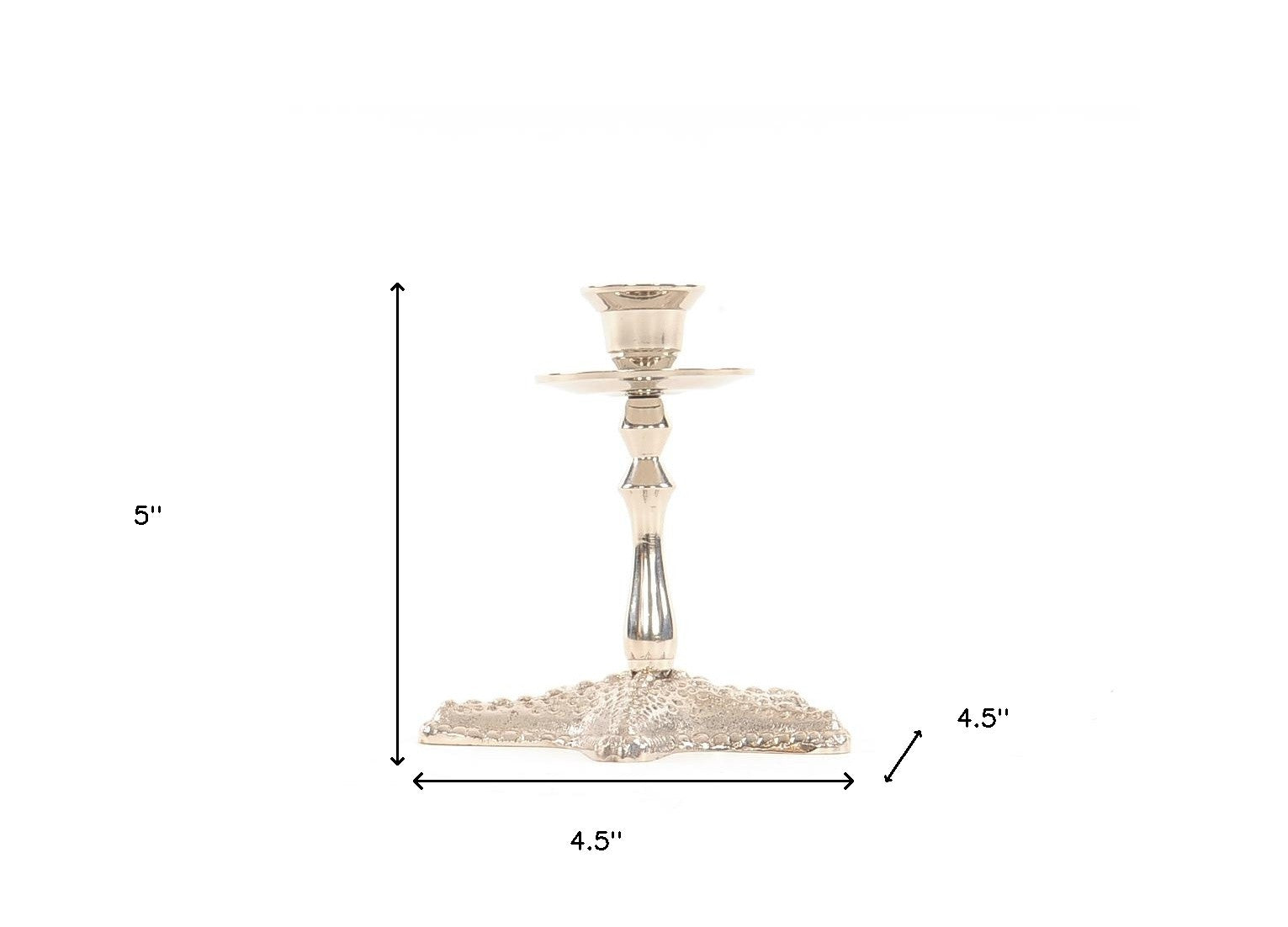 5" Silver Brass Starfish Tabletop Candle Holder-Candle Holders-DECOROLALA